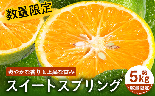 【先行予約・数量限定】鹿児島県南大隅町産 スイートスプリング（M~L玉） 約5kg 【2026年12月中旬以降順次発送】 SK-10 | 柑橘 フルーツ 国産 果物 みかん 期間限定 数量限定 産地直送 もぎたて 新鮮 果汁 たっぷり ミカン スイートスプリング 5kg 南大隅町 鹿児島県 島子農園